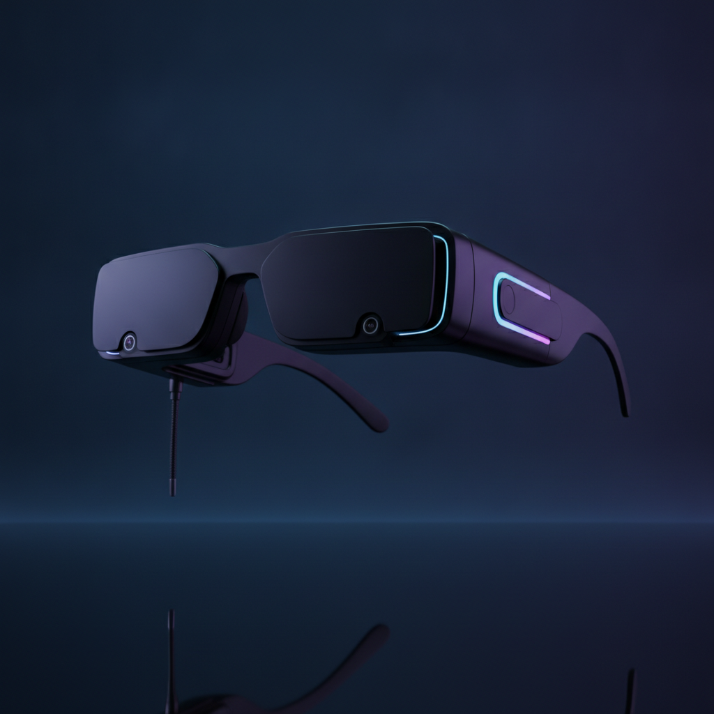 איור של משקפי מציאות רבודה לגיימינג בהשראת ROG Xreal R1