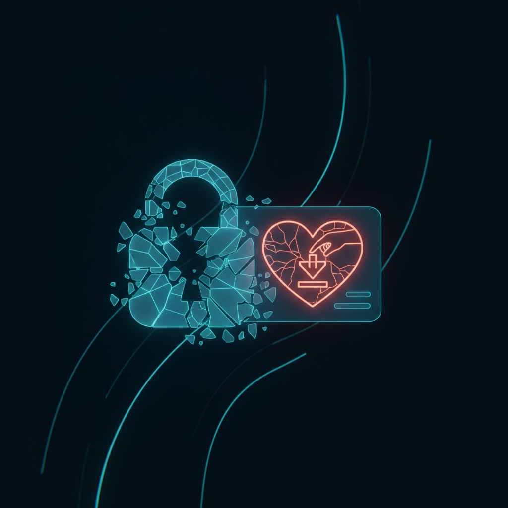 מנעול שבור ליד סמל תרומה, המחשה לפגיעות בתוסף GiveWP