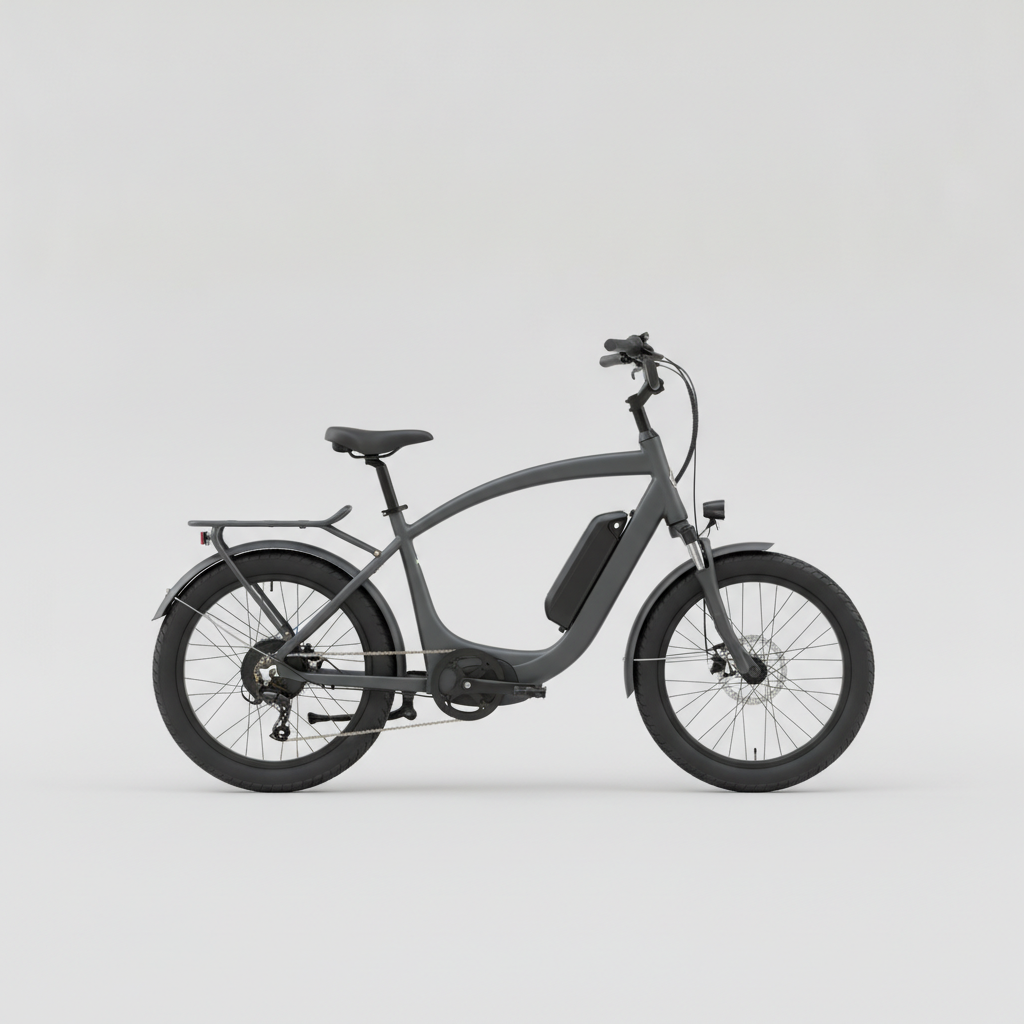 איור של אופני הקארגו החשמליים Segway MUXI Pro עם מסגרת נמוכה מעוגלת